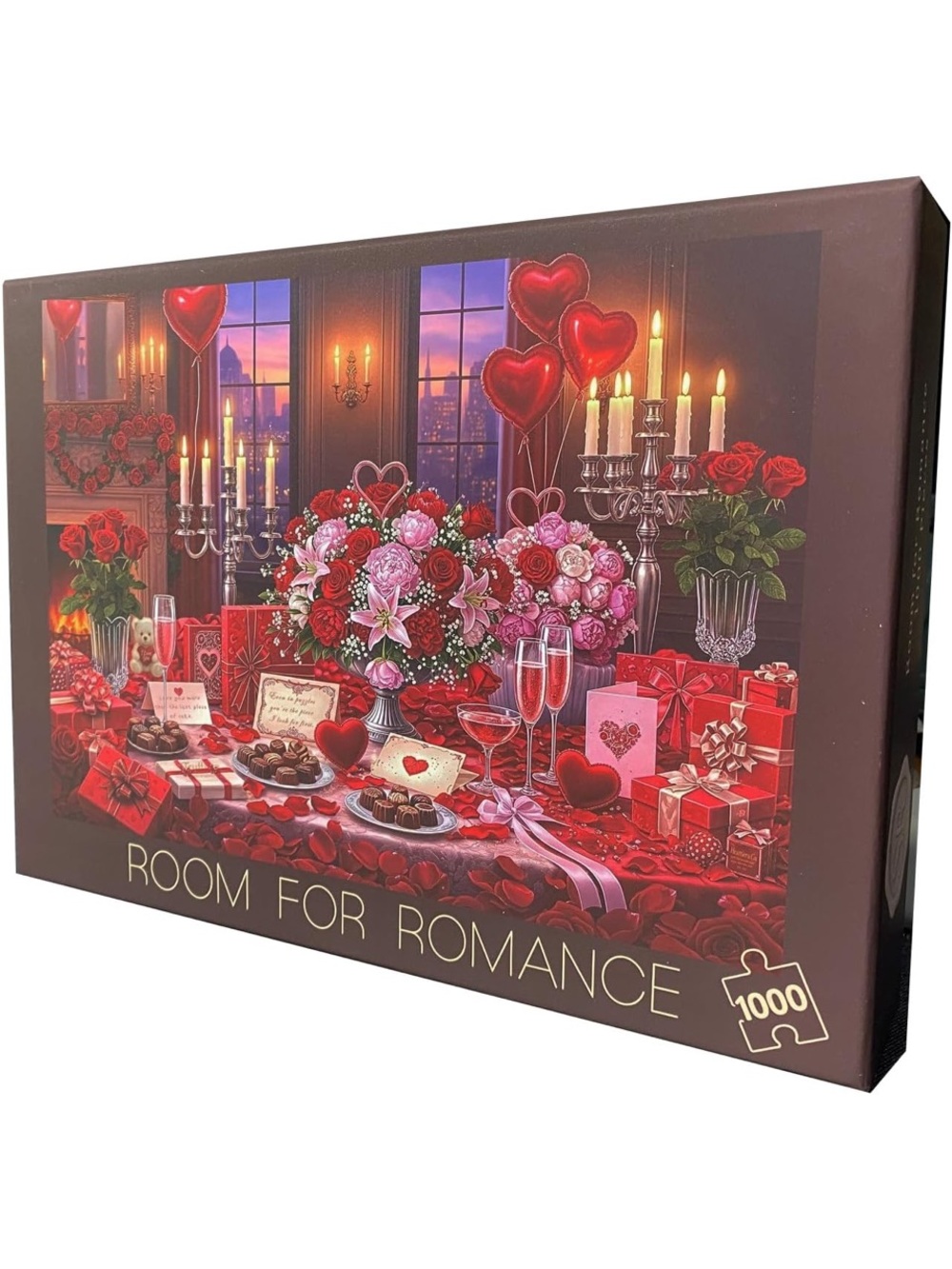 Room For Romance 1000-Piece Puzzle - Red Romantic Table Scene